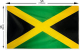 DANF Jamaica Flag 3X5 Ft Thick Polyester, Fade Resistant, Brass Grommets, Canvas Header Jamaican National Flags 3 X 5 Feet