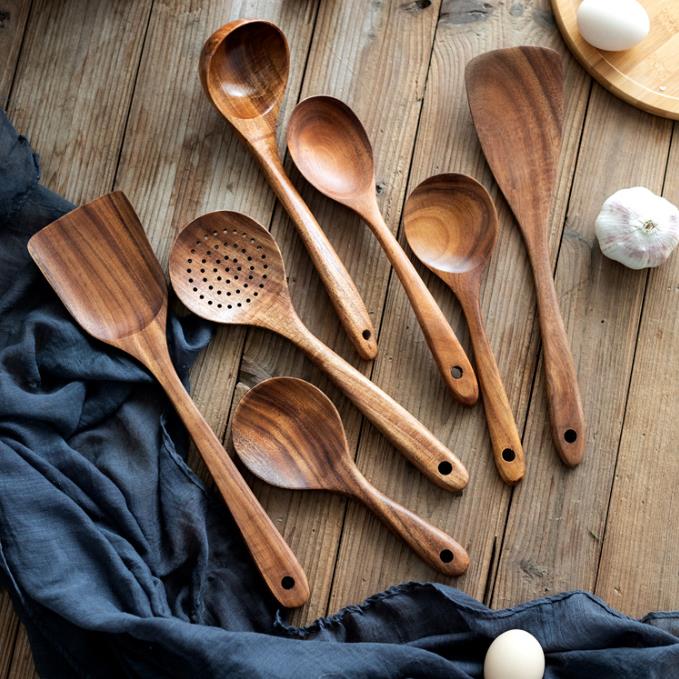 Teak Strainer Spoon